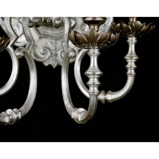 1890s Restored E.F. Caldwell Oversized Silvered Bronze Sconces by - a Pair For Sale - Image 11 of 14