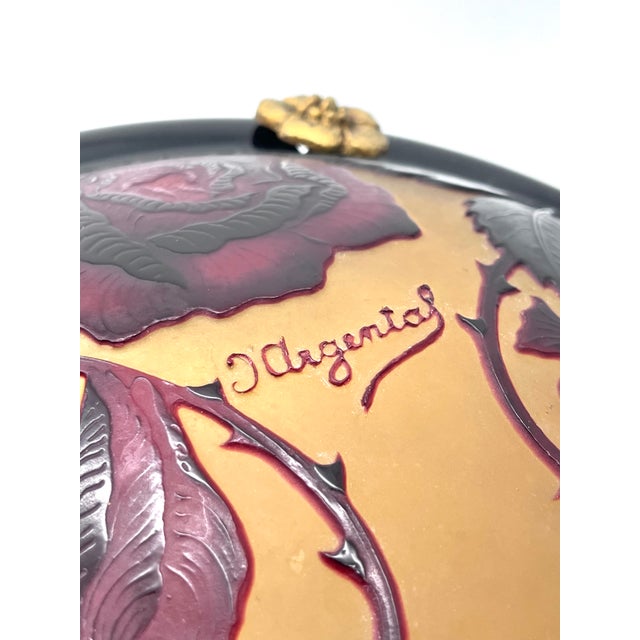 Art Nouveau Cameo Glass Ceiling Pendant by Paul Nicolas for D'Argental / Saint-Louis, Nancy, 1920s For Sale - Image 6 of 18
