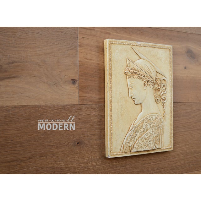 Beautiful vintage wall plaque of Saint Cecilia (patron saint of music) modeled after Italian Renaissance sculptor...