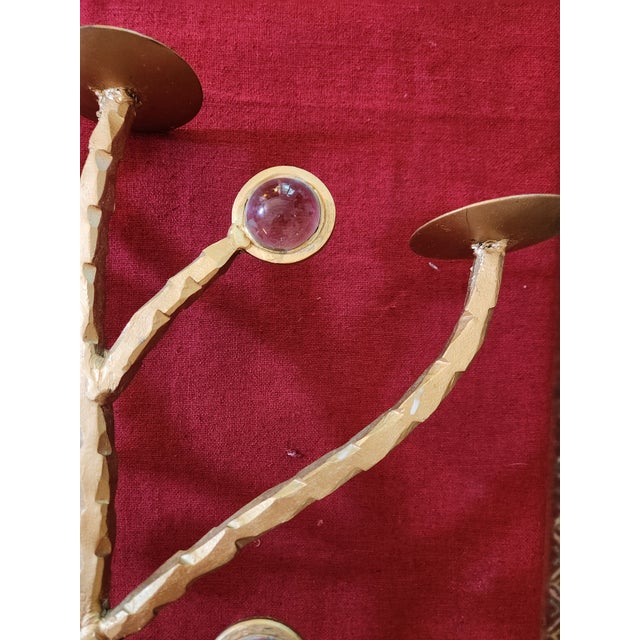 Brutalist Sculptural Candelabra, 1980s For Sale - Image 6 of 7
