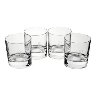 Late 20th Century Nachtmann German Lead Crystal D Monogram Whiskey Tumblers - Set of 4 For Sale