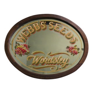 Oval Hand-Painted Advertising Mirror from Webbs For Sale