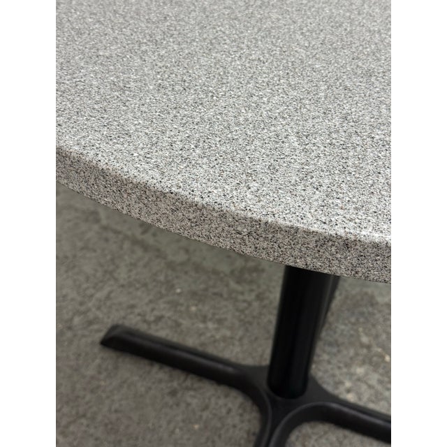 36in Circa 1980 Stone Composite Pedestal Dining Table For Sale - Image 9 of 12