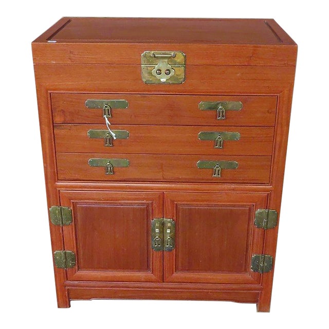 Japanese Mid-Century Rosewood Chest/Cabinet for Silver/Flatware For Sale