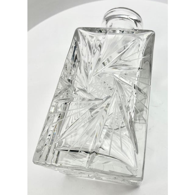 Vintage Belgian Cut-Crystal Decanter for Val Saint Lambert , 1950 For Sale - Image 12 of 13