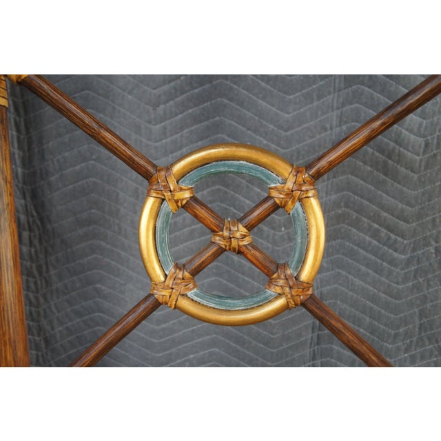 1970s 8 McGuire Mid Century Modern Boho Chic Bamboo Target Back Dining Chairs For Sale - Image 5 of 18