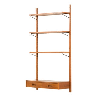 Mid-Century Scandinavian Teak Shelving Unit with a Console, 1970s For Sale