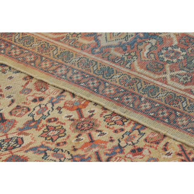 Textile Antique Persian Mahal Rug With Bold Floral Geometry in Multicolour - Rug & Kilim For Sale - Image 7 of 7