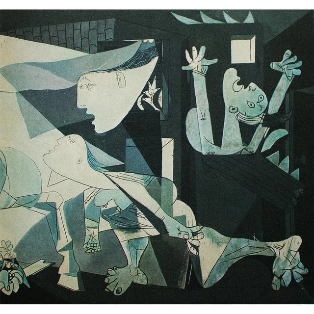 Pablo Picasso 1960s After Pablo Picasso, "Guernica" Large Vintage Period Full-Color Print For Sale - Image 4 of 8
