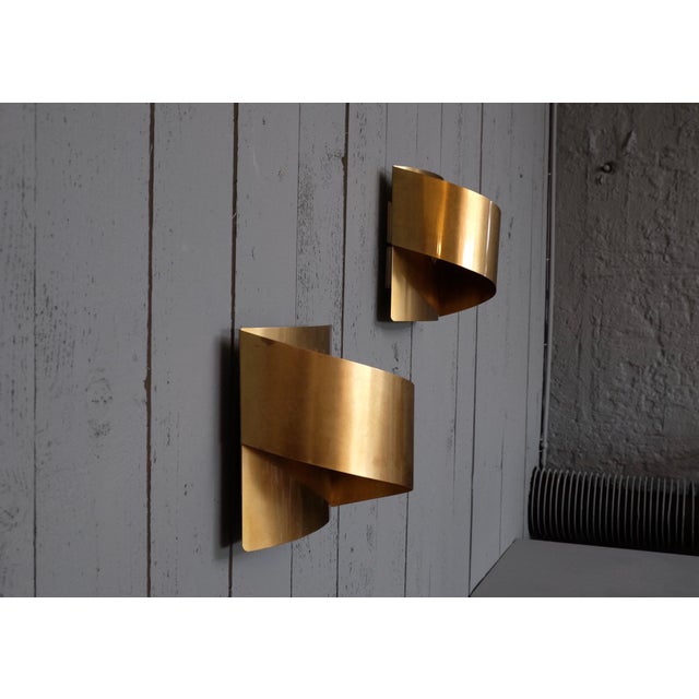 Swedish Brass Band Wall Lamp by Peter Celsing for Falkenbergs Belysning, 1960s For Sale - Image 10 of 14