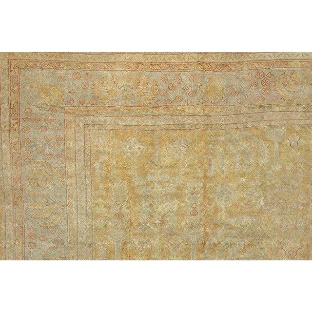 Early 20th Century Spectacular Pale Yellow Antique Oushak Rug - 12' x 17'2" For Sale - Image 5 of 6