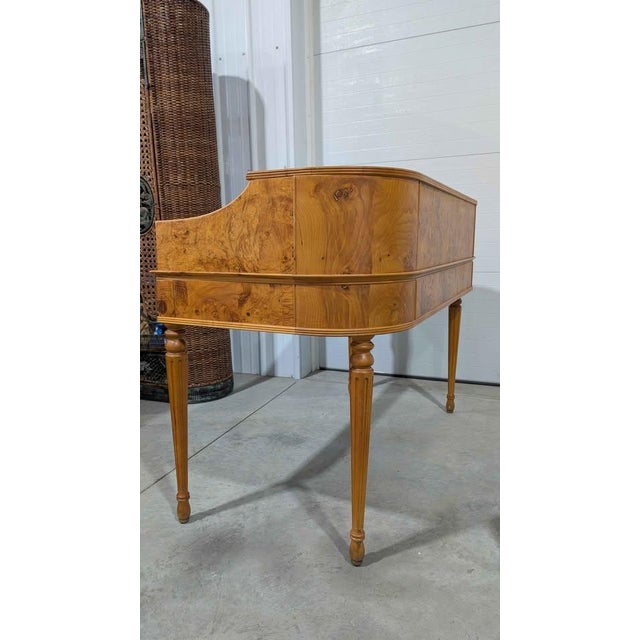 Wood Vintage American of Martinville Burlwood Writing Desk For Sale - Image 7 of 10