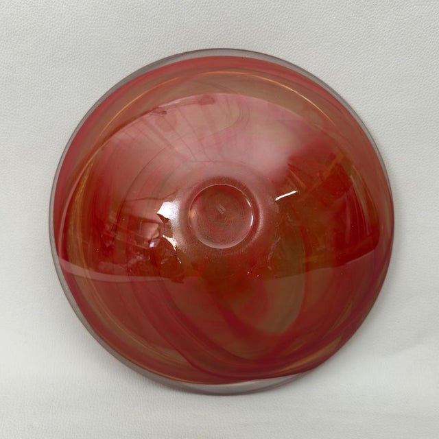 Modernist Swedish Glass Centerpiece in Shaded Red by Kosta Boda, 1970s For Sale - Image 6 of 11