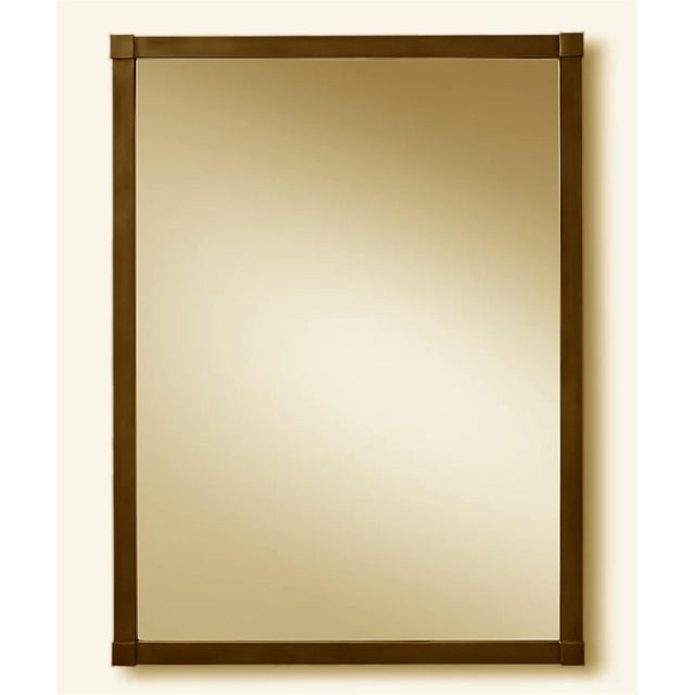 Restoration Hardware Rh Mirror Luce Bronze Frame Wall Floor 40x42 Inch Restoration Hardware Mid Century Design For Sale - Image 4 of 8