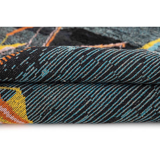 Textile Bold Contemporary Abstract Hand-Knotted Moroccan Wool Rug | 9'11 X 6'9" | One of a Kind For Sale - Image 7 of 8
