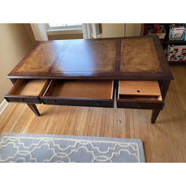 Ethan Allen Buckley Leather Top Executive Desk Chairish
