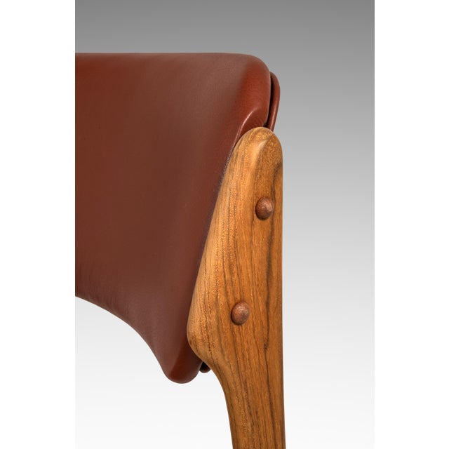 Set of Six (6) Bespoke Danish Modern Model 49 Dining Chairs in Teak & New Leather by Erik Buch for O. D. Møbler, Denmark, C. 1960s For Sale - Image 18 of 18