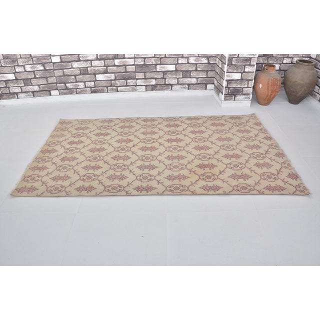 Handmade wool carpet in Turkish Anatolia , Vintage Oushak Rug,Turkish Vintage Anatolian Rug, Handmade wool Rug . One Of...