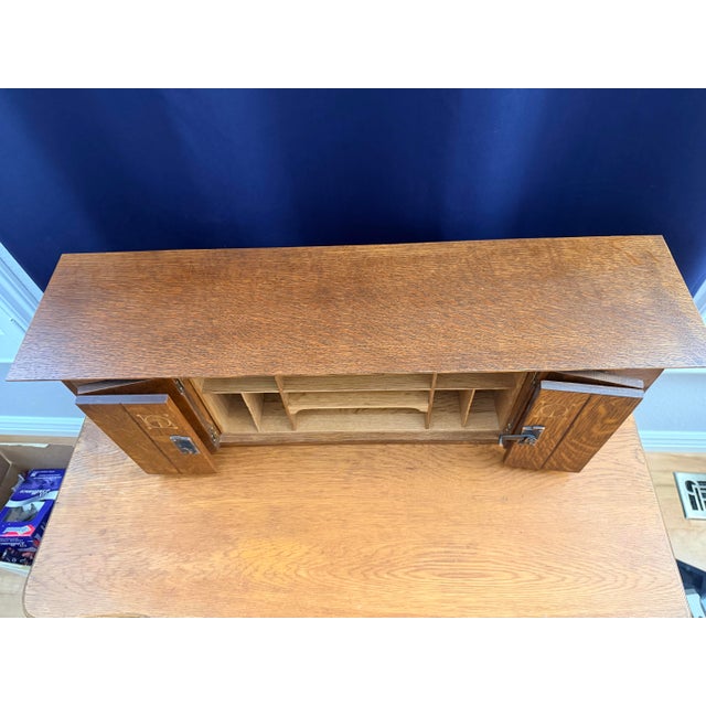 Wood Stickley Harvey Ellis Desk Deck, Onondaga For Sale - Image 7 of 7