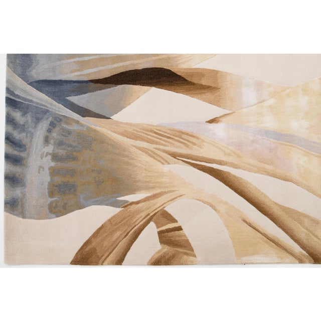 2020s 2020s Abstract Modern Wool & Silk Rug Handmade With Earthy Hues For Sale - Image 5 of 10