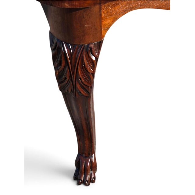 Brown 19th Century American Walnut Center/Desk/Parlor Table/New Reddish Brown Leather. For Sale - Image 8 of 18