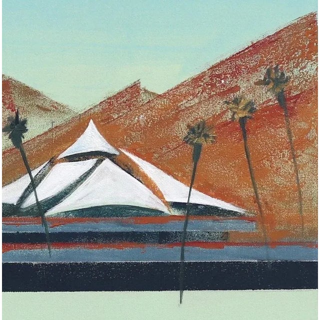 2020s Mid-Century Mod PSP - Palm Springs Modern Travel Painting - Original Artwork by Kathleen Keifer For Sale - Image 5 of 9