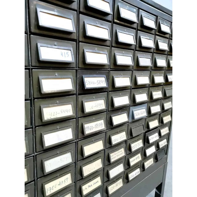 1930s Vintage American Industrial Metal File Cabinet For Sale - Image 5 of 6