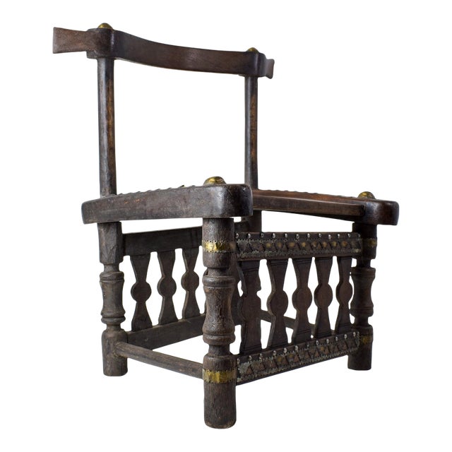 Early 20th Century Malinke Senufo Traveling Wooden Chair Guinea For Sale