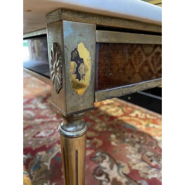 Louis Xvi Style Coffee Table in Brass and Marble For Sale - Image 6 of 9