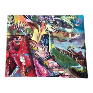 1980s Monumental Abstract Expressionist Oil Painting on Canvas by Ed Long