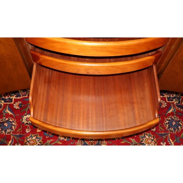 1920's French Louis XVI Style Marble Top Satinwood Inlaid Chest Dresser Commode For Sale - Image 9 of 15