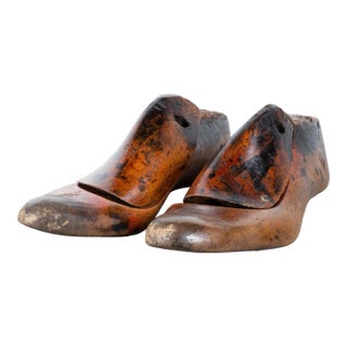 Antique Wooden Shoe Last c.1920-3 Pairs Available For Sale