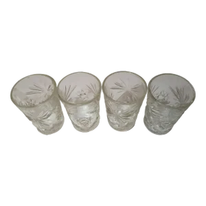 1960s Anchor Hocking Prescut Juice Glasses - Set of 4