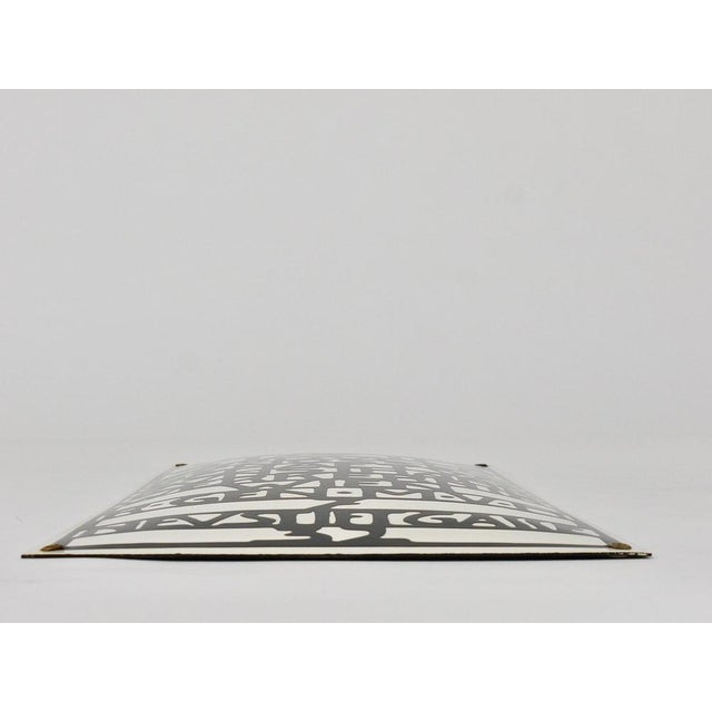 Metal Art Nouveau Domed Enameled Advertising Sign from Wiener Werkstaette, Vienna, 1960s For Sale - Image 7 of 18