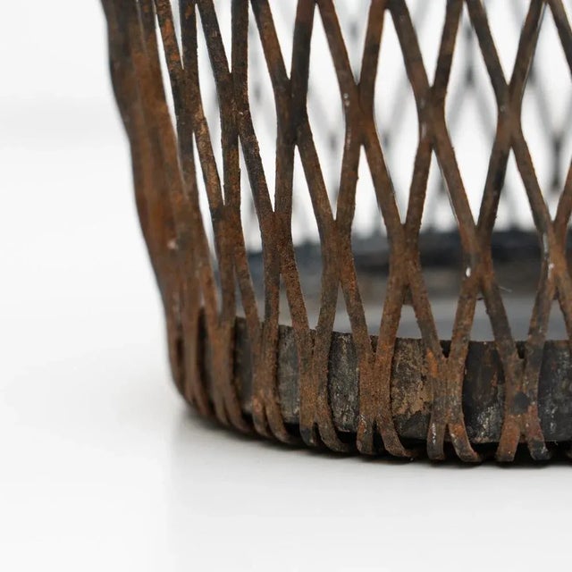 Mid-Century Modern Enameled Metal Basket by Mathieu Matégot, 1950s For Sale - Image 11 of 12