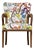 Danish Oak Armchair with Printed Upoholstery by Josef Frank, 1940s For Sale