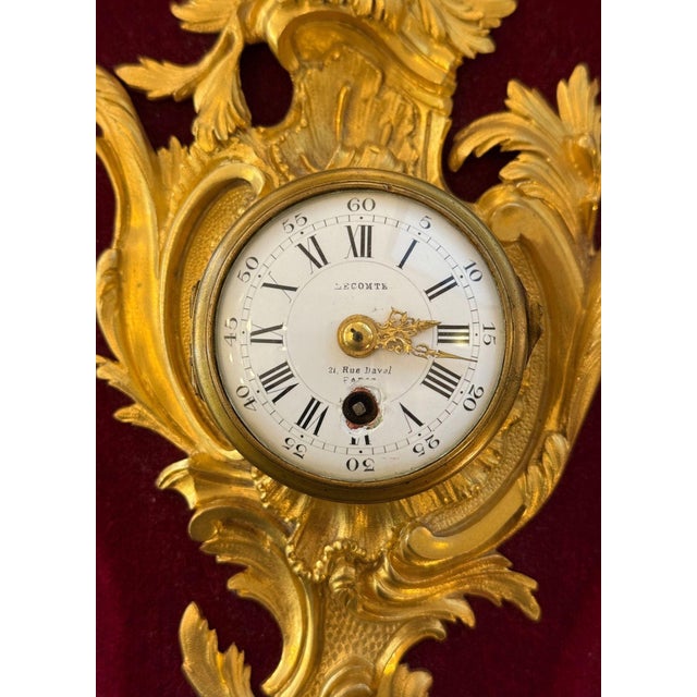French Louis XV Style Ormolu Cartel Wall Clock by Lecomte, Paris, 19th Century. For Sale In Los Angeles - Image 6 of 9