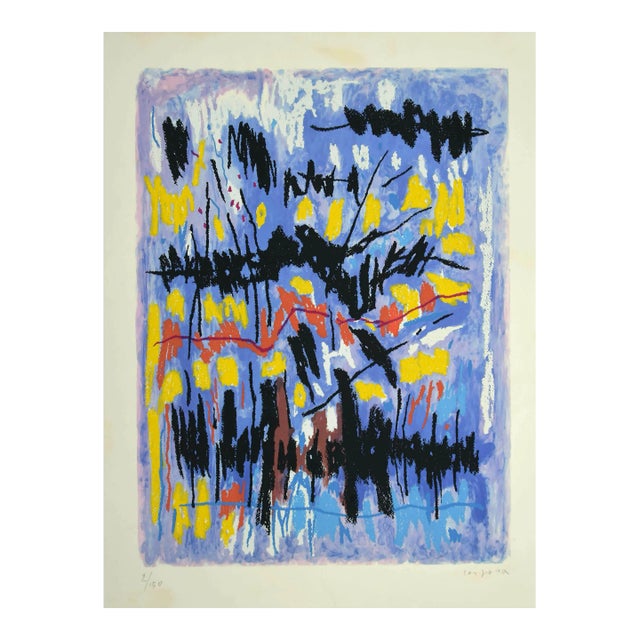 Antonio Corpora , Abstract Composition , Original Lithograph by Antonio Corpora , 1970s For Sale