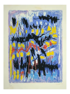 Antonio Corpora , Abstract Composition , Original Lithograph by Antonio Corpora , 1970s