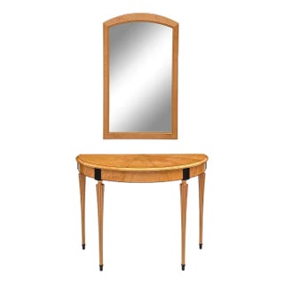 1990s American Modern Neoclassical Console Table & Mirror by Richard Newman For Sale