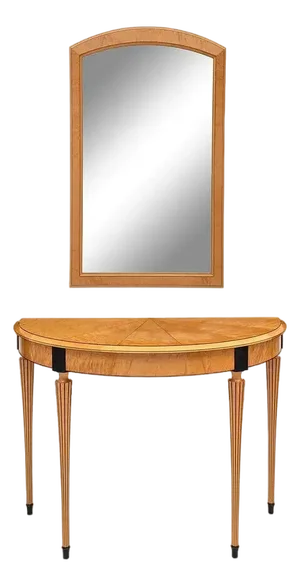 1990s American Modern Neoclassical Console Table & Mirror by Richard Newman