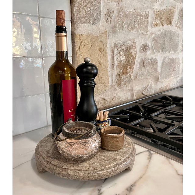 Late 20th Century Natural Unpolished Gray Marble Footed Plateau/Riser/Cheese Board For Sale - Image 13 of 15