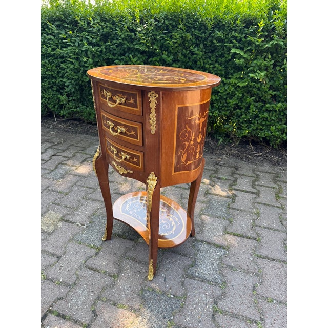 1960 French Louis XVI Mahogany Nightstands/ Commodes -Pair/ 2 Pc For Sale - Image 11 of 12