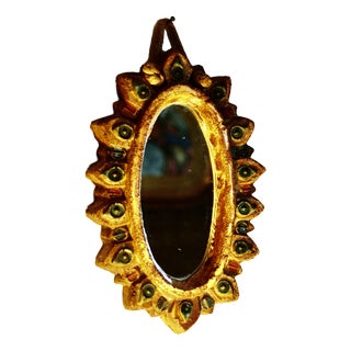 Cabochon Mirror by Georges Pelletier for La Roue Vallauris, 1950 For Sale