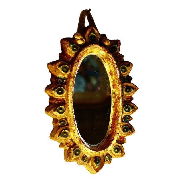 Cabochon Mirror by Georges Pelletier for La Roue Vallauris, 1950 For Sale