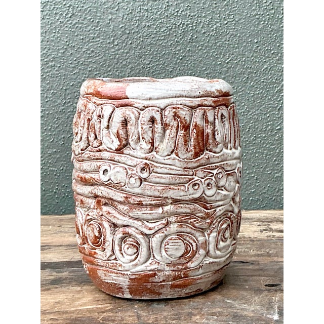 Vintage Original Studio Pottery Coil Vase For Sale - Image 9 of 12