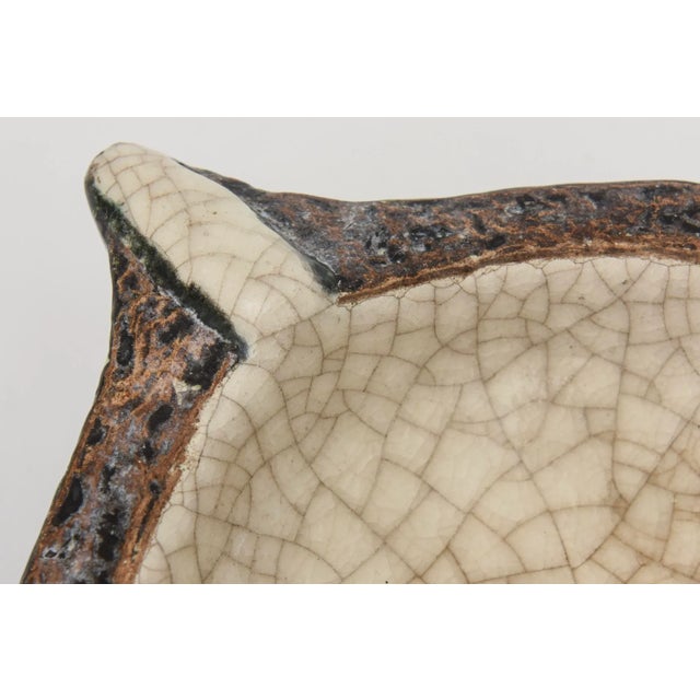 Italian Vintage Gambone Style Crackled Glaze Ceramic Bowl For Sale - Image 10 of 11