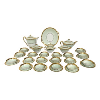 Polychrome Porcelain Coffee and Tea Service, Set of 25 For Sale