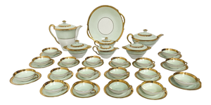 Polychrome Porcelain Coffee and Tea Service, Set of 25
