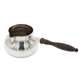 Silver Chocolate Pot with Chestnut Wood Handle For Sale